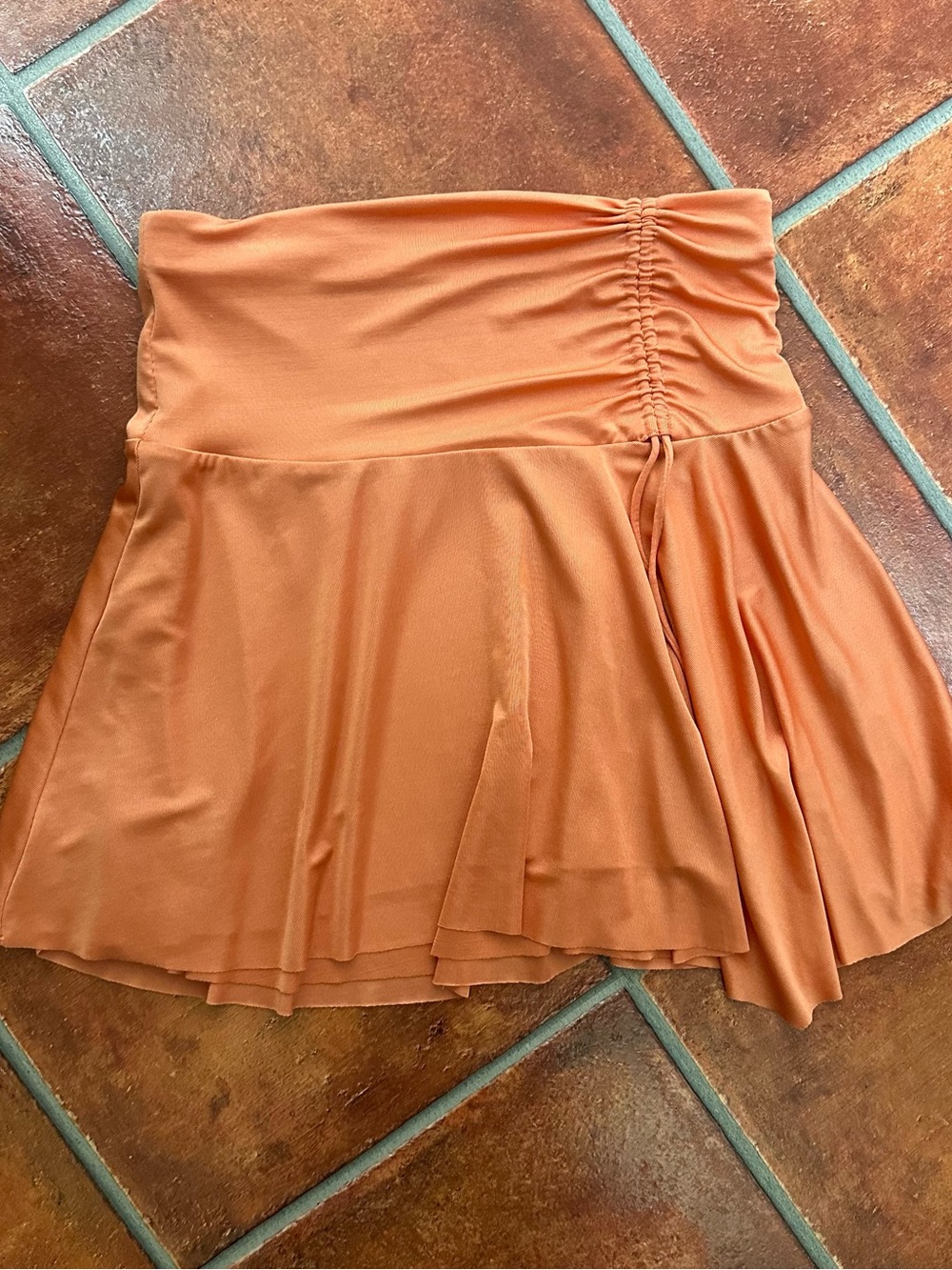 Free People Ruched-Waist Stretchy Mini Skirt